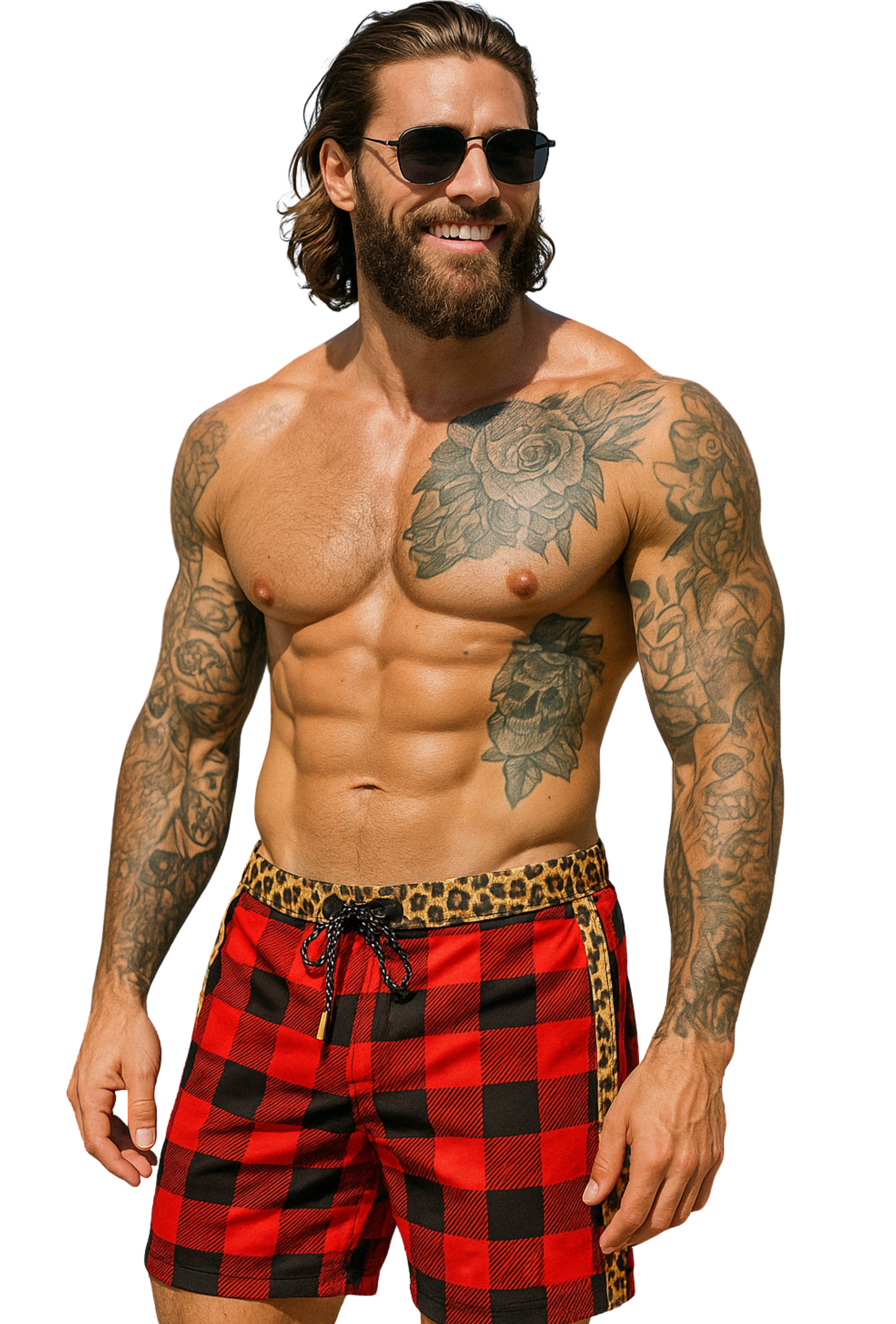 Buffalo Plaid Swim Shorts – Wild Edge Edition