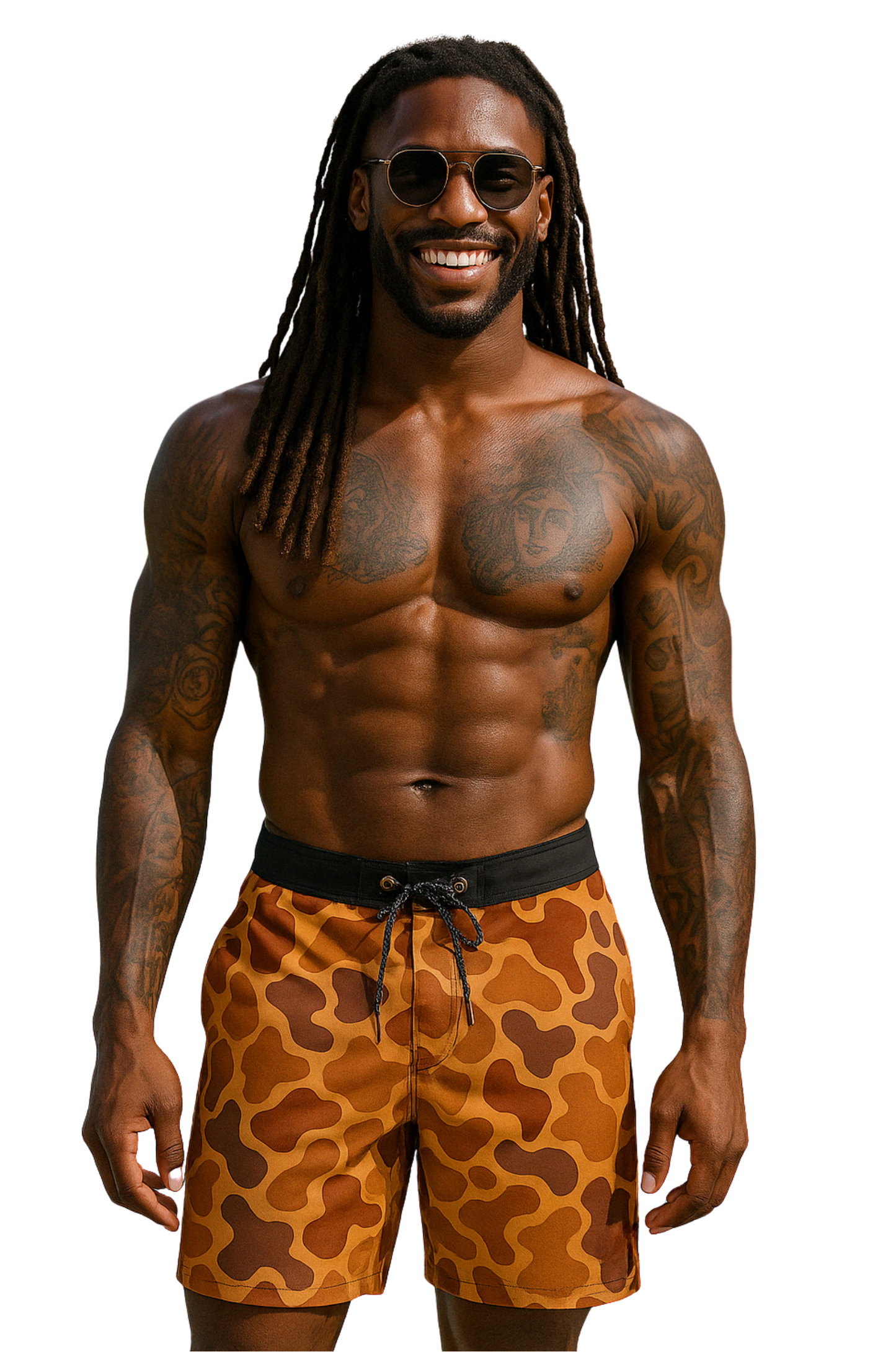 Safari Camo Swim Shorts β Amber Edition