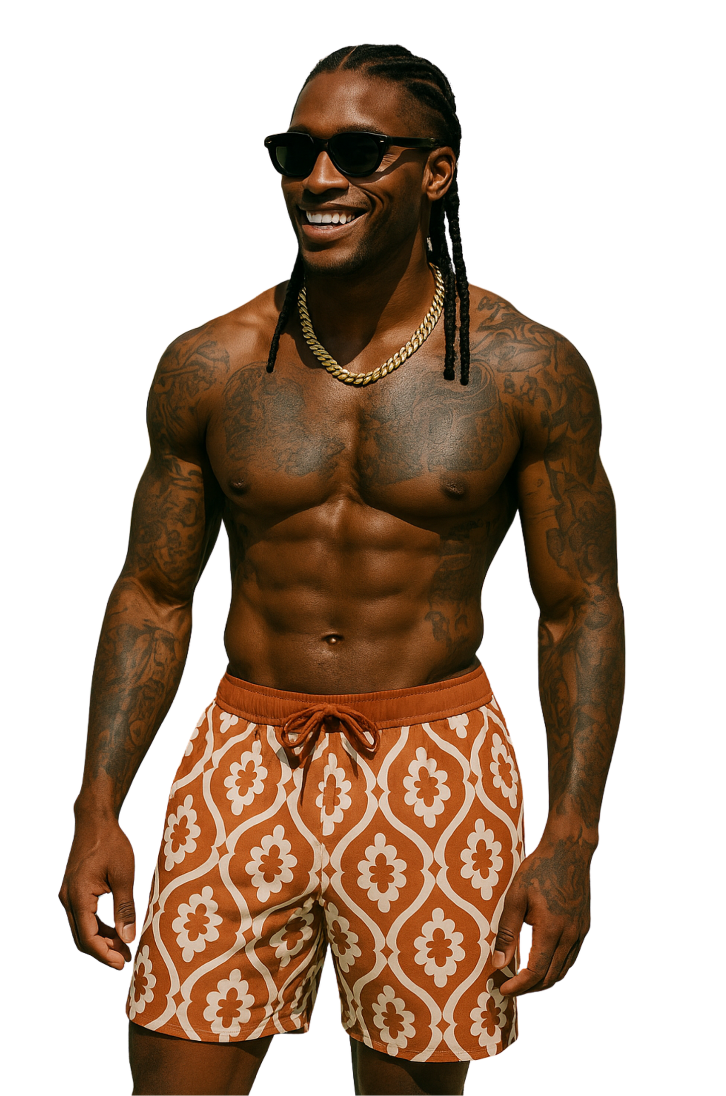 Retro Bloom Swim Shorts – Terra Edition