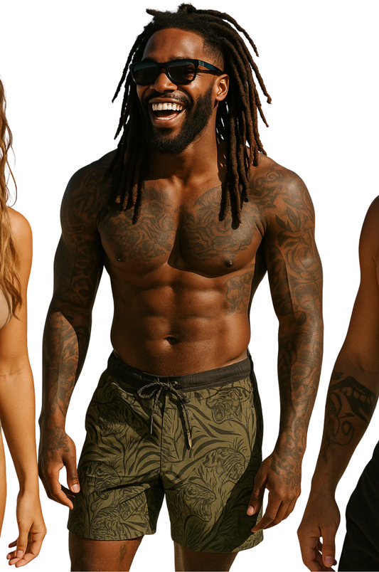 Jungle Spirit Swim Shorts – Olive Edition